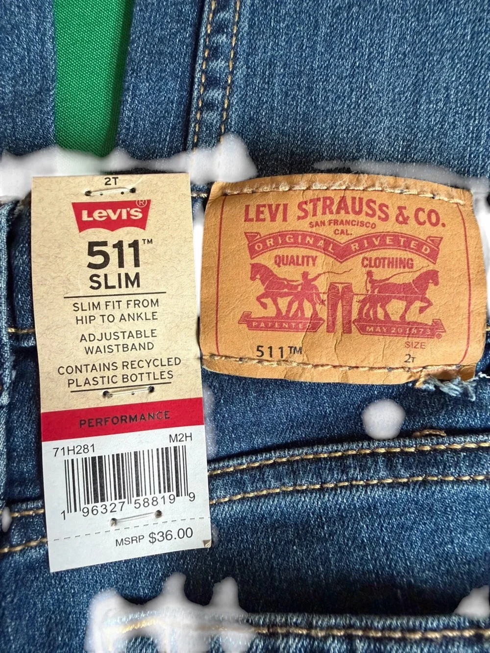 Levi’s 511 Slim Boys Jeans 2T Performance NWT Dark Blue